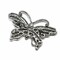Rhinestone Butterfly Brooch Pin Silver Aurora Borealis For Crafts Costumes 2 1/4 Inch X 1 3/4 Inch